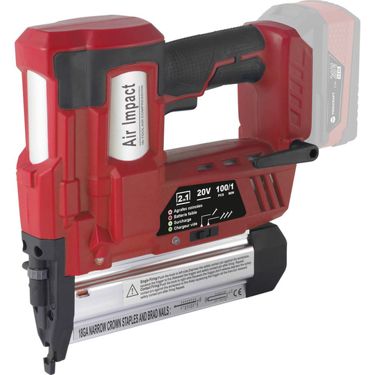 TOOLCRAFT Spikpistol batteri inkl. ficklampa, exkl. batteri/laddare, Utan laddare