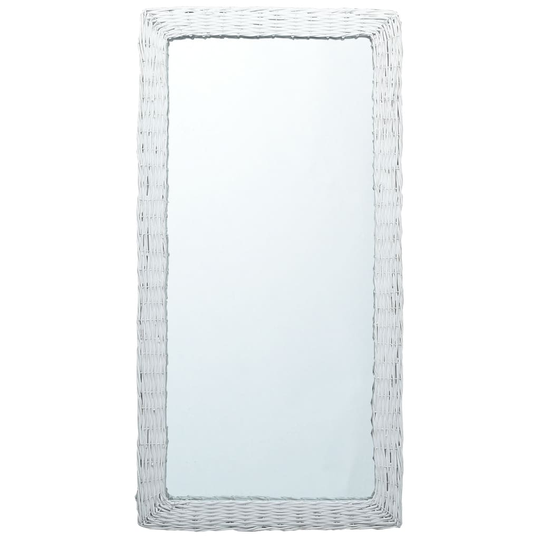 vidaXL Spegel vit 120x60 cm korgmaterial