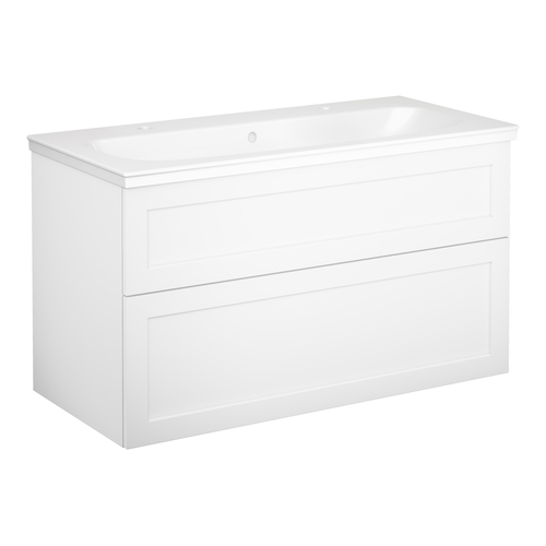 Tvättställsskåp vit ram Gustavsberg Artic 1000 mm (2 blandarhål), 2 st