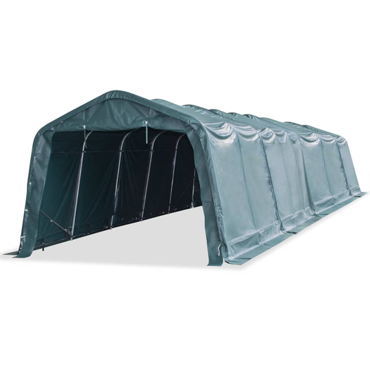 vidaXL Vindskydd för boskap PVC 550 g/m² 3,3x12,8 m mörkgrön
