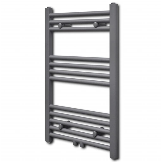 vidaXL Handdukstork centralvärme element rak grå 500 x 764 mm