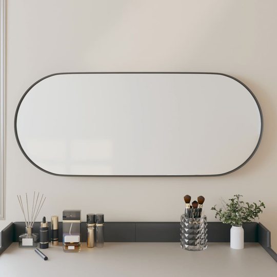 vidaXL Väggmonterad spegel svart 25x60 cm ovan