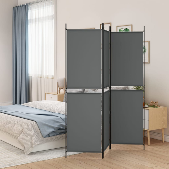 vidaXL Rumsavdelare 3 paneler antracit 150x180 cm tyg