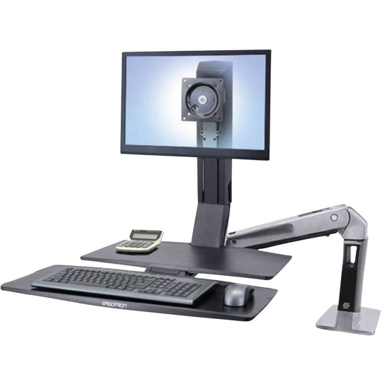 Ergotron WorkFit-A 1x Monitor bordsfäste 25,4 cm (10) - 61,0 cm (24) Justerbar i höjd, Tangentbordsbricka, Tiltbar, Svängbar, Roterbar