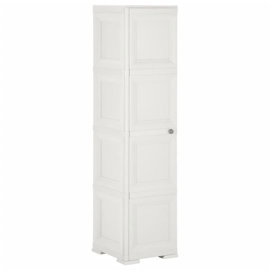 vidaXL Plastskåp 40x43x164 cm träimitation vit