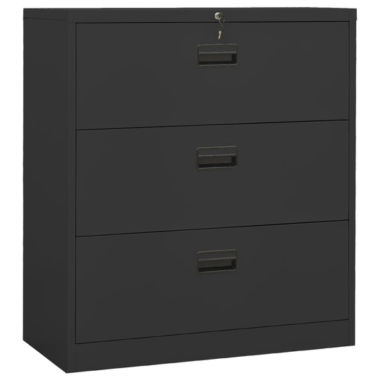 vidaXL Dokumentskåp antracit 90x46x103 cm stål