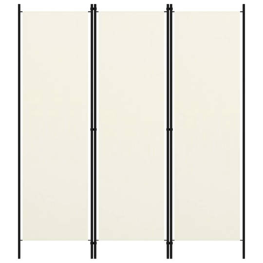 vidaXL Rumsavdelare 3 paneler gräddvit 150x180 cm