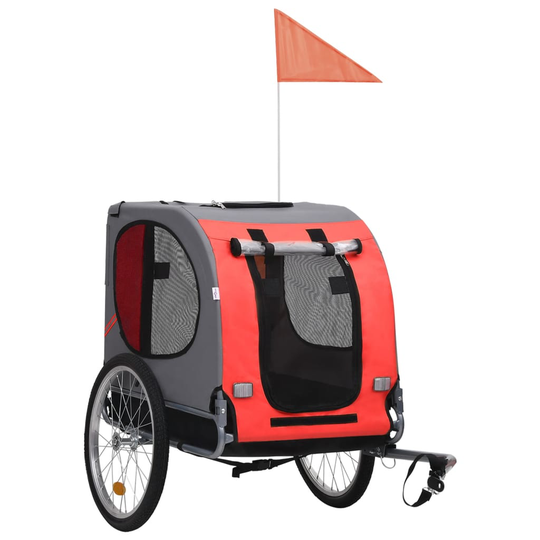vidaXL Cykelvagn för hund röd och svart