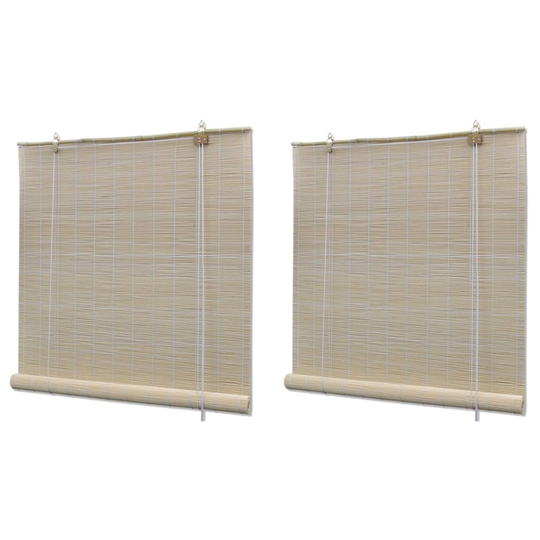 vidaXL Rullgardin naturlig bambu 2 st 120x160 cm