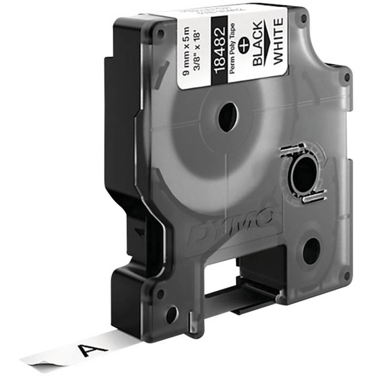 Märkband DYMO 18482 Polyester Bandfärg: Vit Skriftfärg: Svart 9 mm 5.5 m