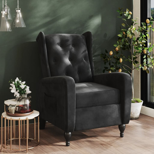 vidaXL Reclinerfåtölj svart sammet