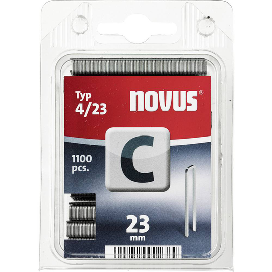 Smala klammer typ 4 1100 st Novus 105106300 N/A Mått (L x B) 23 mm x 6 mm