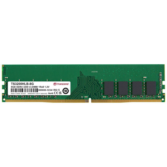 Transcend TS3200HLB-8G Internminne Desktop Kit 8 GB 1 x 8 GB DDR4-SDRAM 3200 MHz CL22