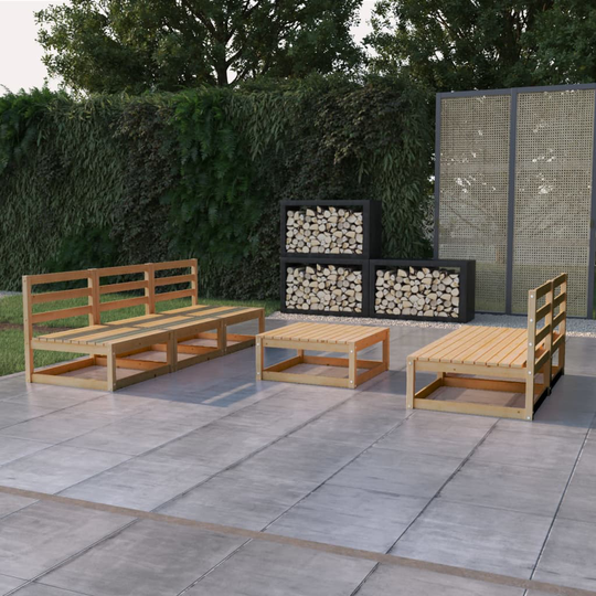 vidaXL Loungegrupp 6 delar massiv furu