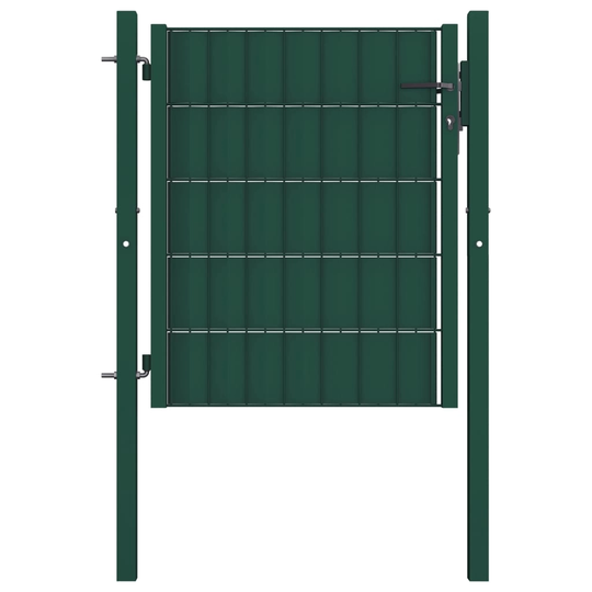vidaXL Trädgårdsgrind PVC och stål 100x101 cm grön