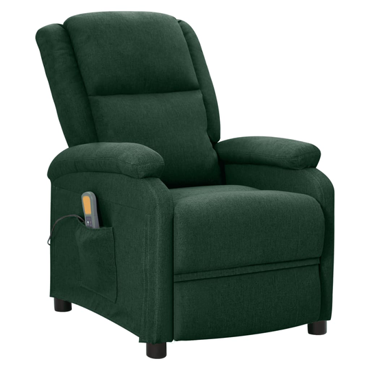 vidaXL Öronlappsfåtölj recliner mörkgrön tyg