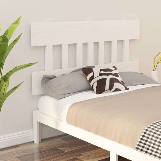 vidaXL Sänggavel vit 123,5x3x81 cm massiv furu