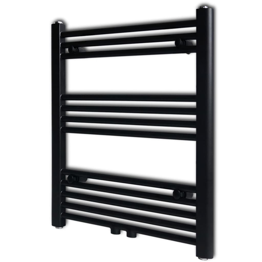 Handdukstork centralvärme element rak svart 600 x 764 mm