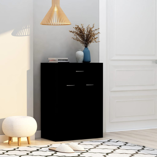 vidaXL Skoskåp svart 60x35x84 cm spånskiva