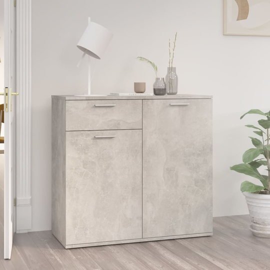 vidaXL Skänk betonggrå 80x36x75 cm spånskiva