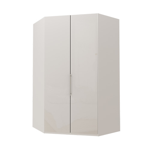 Walk-in Atlanta garderob 236 cm, Vitt glas, Vit