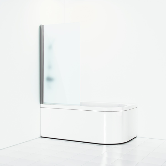 Svedbergs Skärmvägg Skoga Badkar - Frostglas Alu matt