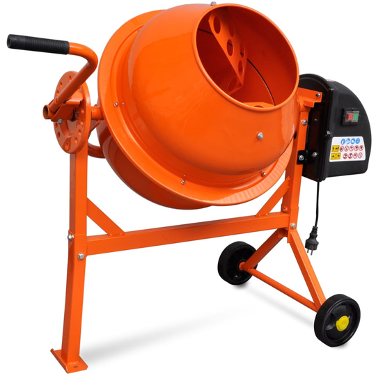 vidaXL Elektrisk betongblandare 63 L 220 W stål orange