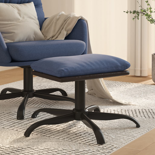 vidaXL Fotpall blå 60x60x39 cm tyg och konstläder