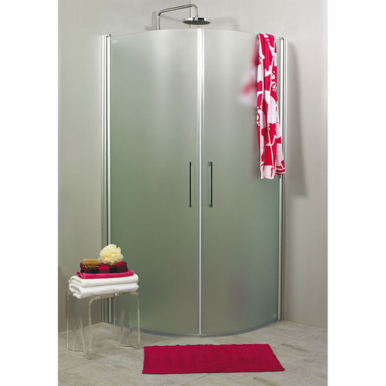 Duschvägg Noro Fix Trend rund 800 x 800 mm, Frostat glas