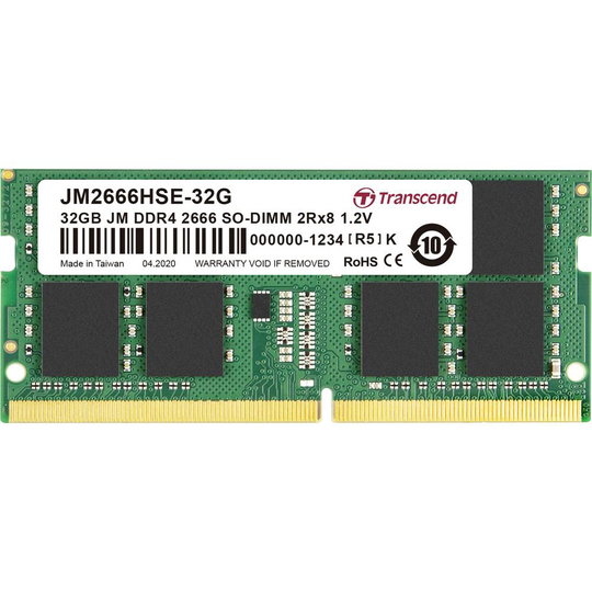 Transcend JM2666HSE-32G Internminne Laptop Modul JetRam 32 GB 1 x 32 GB DDR4 2666 MHz CL19