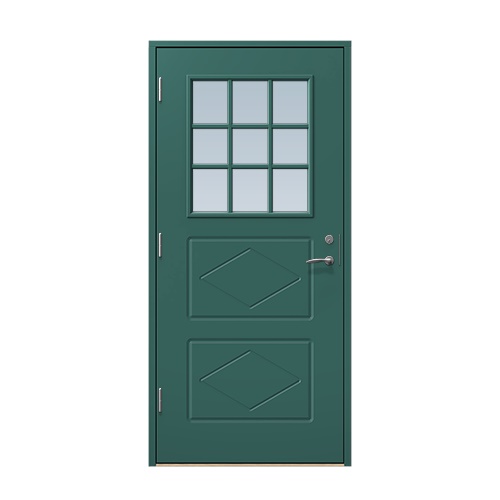 Entrédörr till villa Benarp 9 x 21, Vänsterhängd, Skogsgrön
