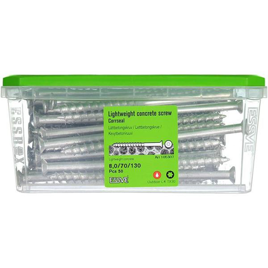 ESSVE CorrSeal TX30 Lättbetongskruv 8,0x130mm, 50-pack