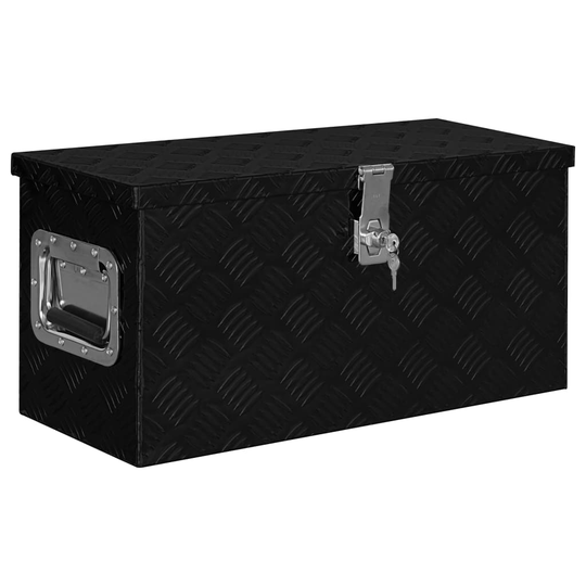 vidaXL Förvaringslåda aluminium 61,5x26,5x30 cm svart