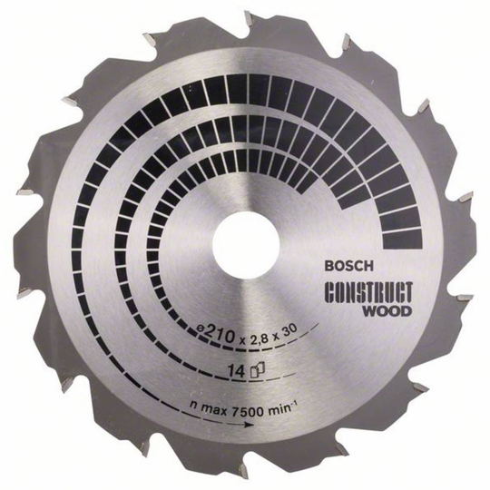 Bosch Accessories Construct Wood 2608640634 Hårdmetall cirkelsågklinga 210 x 30 x 2.8 mm Antal tänder (per tum): 14 1 st