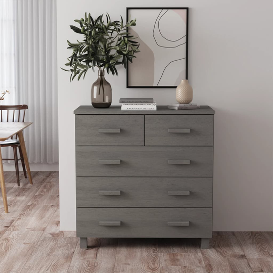 vidaXL Skänk ljusgrå 79x40x80 cm massiv furu