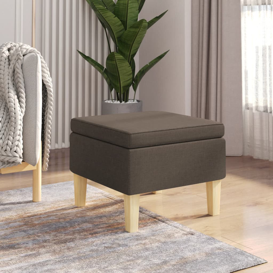 vidaXL Pall med träben taupe tyg