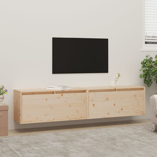 vidaXL Väggskåp 2 st 80x30x35 cm massiv furu