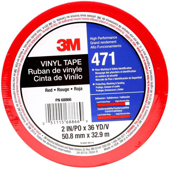 3M 3M 471IW-R50-D PVC-tejp Röd (L x B) 33 m x 50 mm 1 st