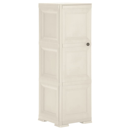vidaXL Plastskåp 40x43x125 cm träimitation gräddvit