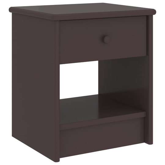 vidaXL Sängbord mörkbrun 35x30x40 cm massiv furu