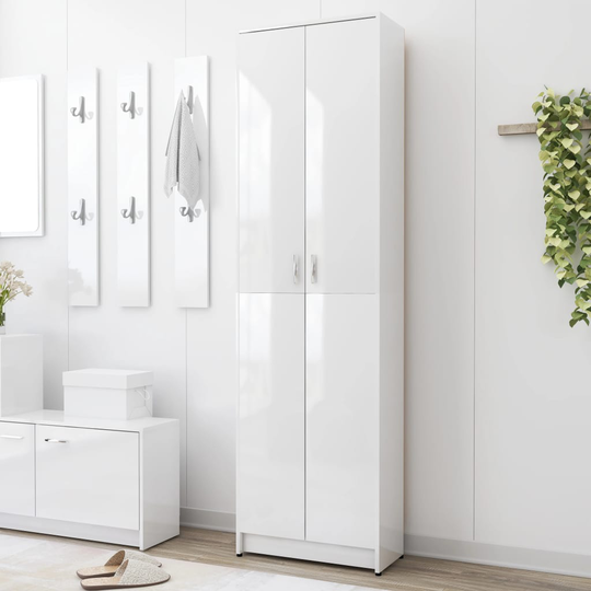 vidaXL Hallgarderob vit högglans 55x25x189 cm spånskiva