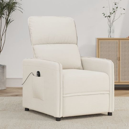 vidaXL Elektrisk reclinerfåtölj Beige mikrofibertyg