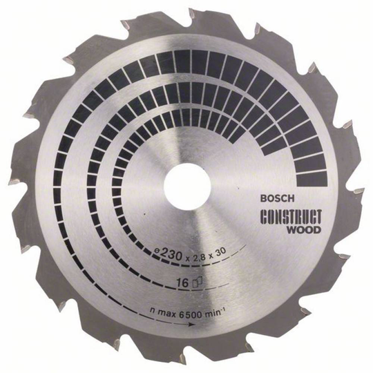 Bosch Accessories Construct Wood 2608640635 Hårdmetall cirkelsågklinga 230 x 30 x 2.8 mm Antal tänder (per tum): 16 1 st