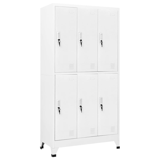 vidaXL Klädskåp för omklädningsrum med 6 fack stål 90x45x180 cm grå