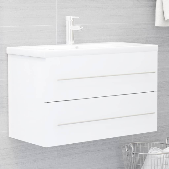 vidaXL Tvättställsskåp vit 80x38,5x48 cm spånskiva