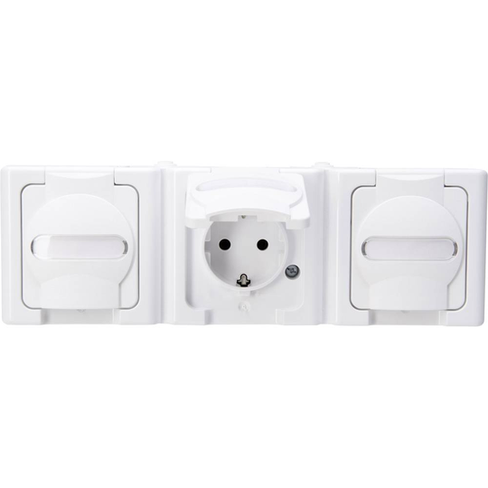 Kopp 3x Komplett Vägguttag lock BlueElectric Arktisvit 131302006