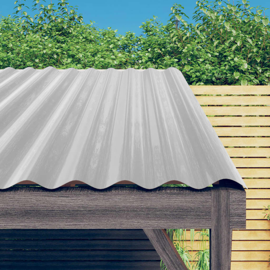 vidaXL Takplåt 12 st pulverlackerat stål silver 100x36 cm