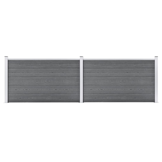vidaXL Staketpanel WPC 353x106 cm grå