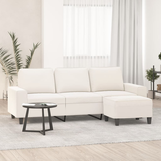 vidaXL 3-sitssoffa beige 180 cm mikrofibertyg