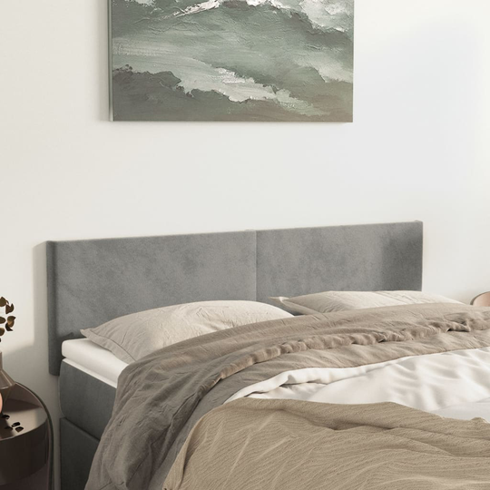 vidaXL Huvudgavlar 2 st ljusgrå 72x5x78/88 cm sammet
